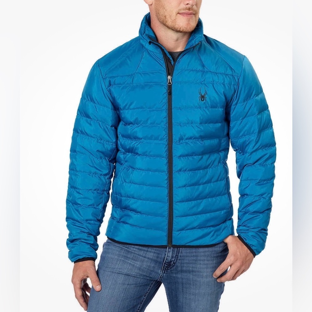 Spyder Men’s Large Blue 70/30 Down Feather Puffer Jacket Style 162001